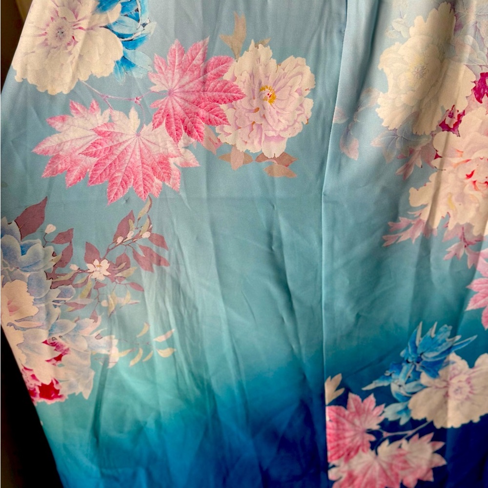 City Chic Floral Ruffle Dress – XL (22) – Soft Blue Ombré
